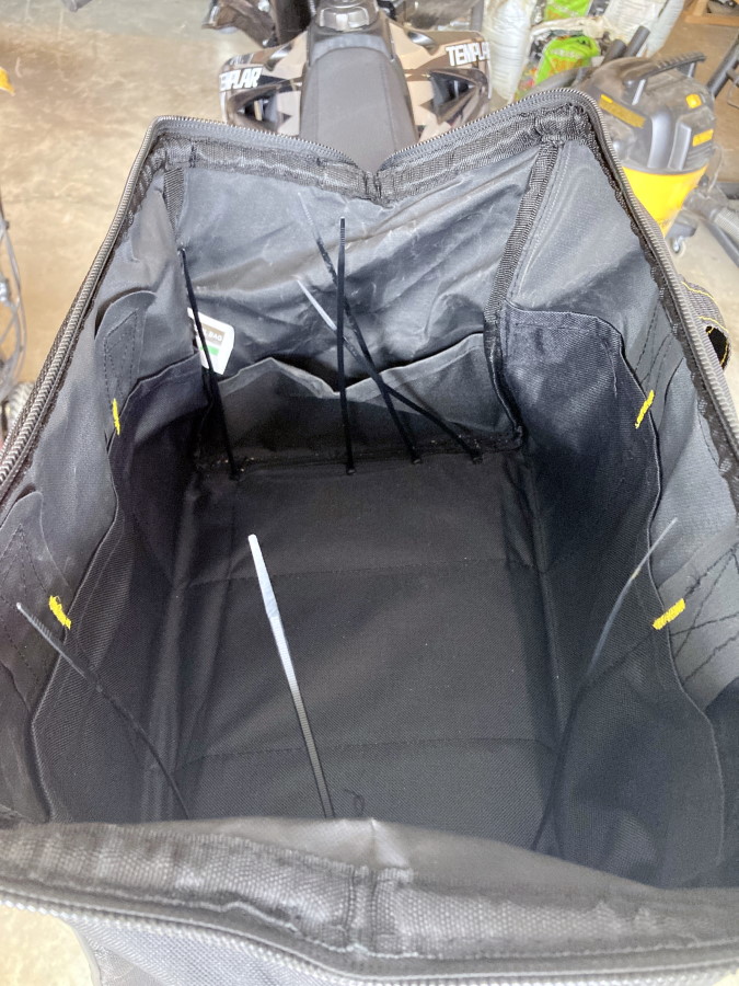 Name:  Carry Bag Installation Start Of Zip Ties Top Down After Installing.jpg
Views: 689
Size:  182.8 KB